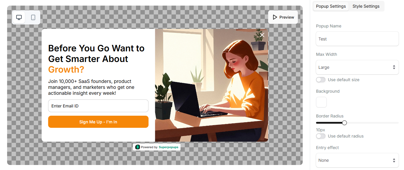 custom popup builder
