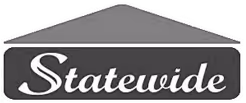 Sign with the word Statewide in stylized white font on a dark background with a gray top border.