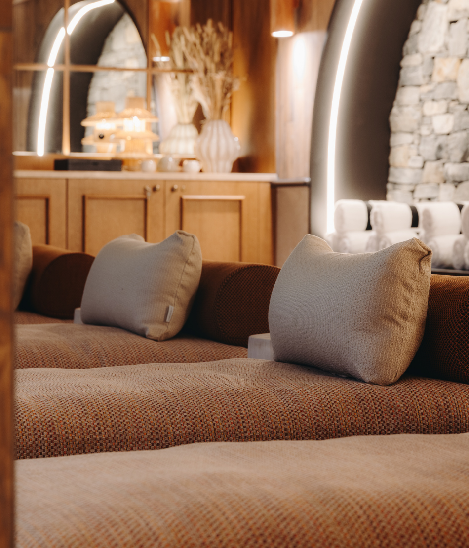 Espace détente du spa du Refuge Chez la Tante — Saint-Gervais-les-Bains.