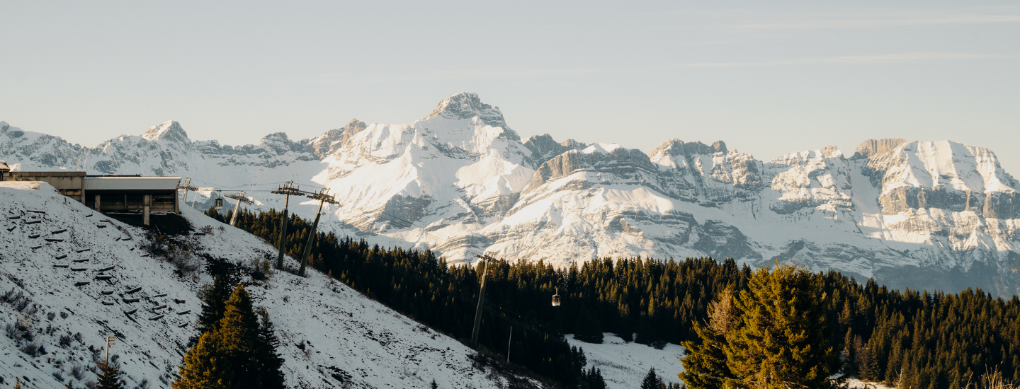 Paysage de montagne au coeur des Alpes à Saint-Gervais-les-Bains