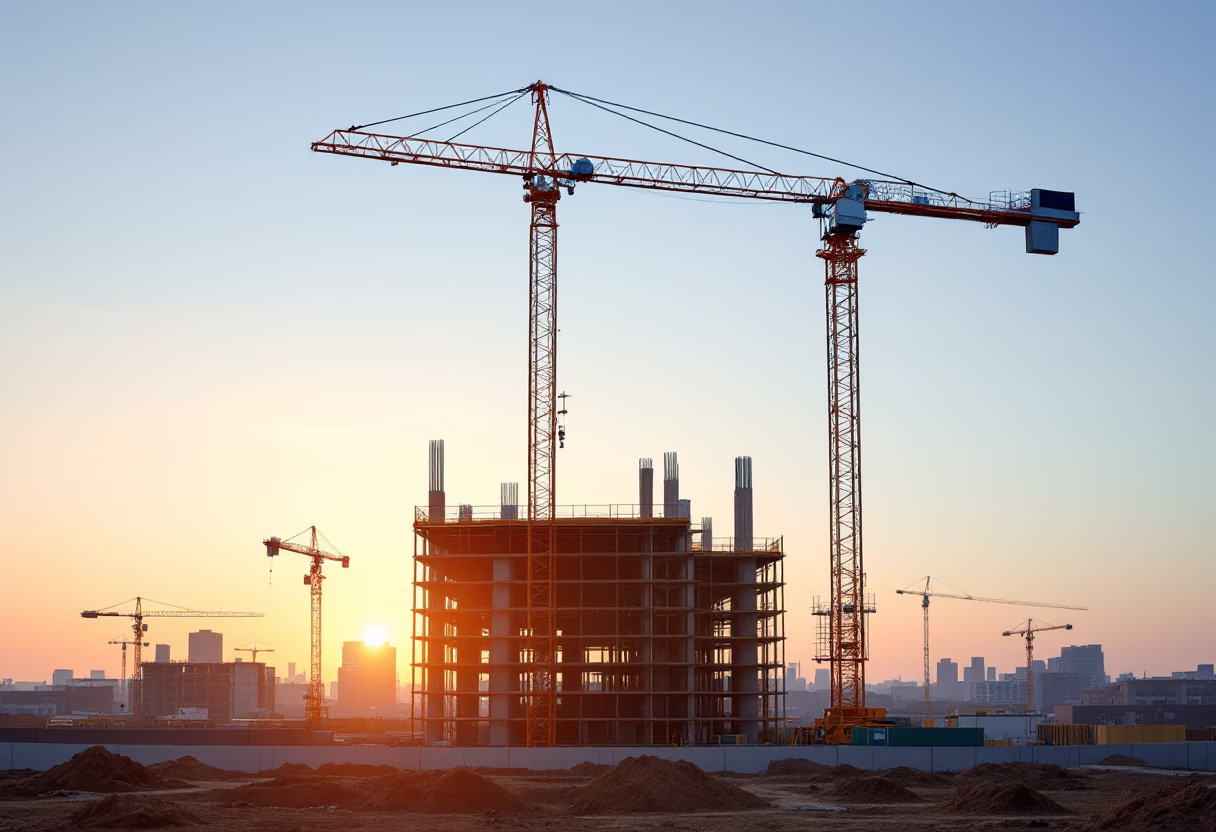 [background image] image of construction site with crane (for a construction company)