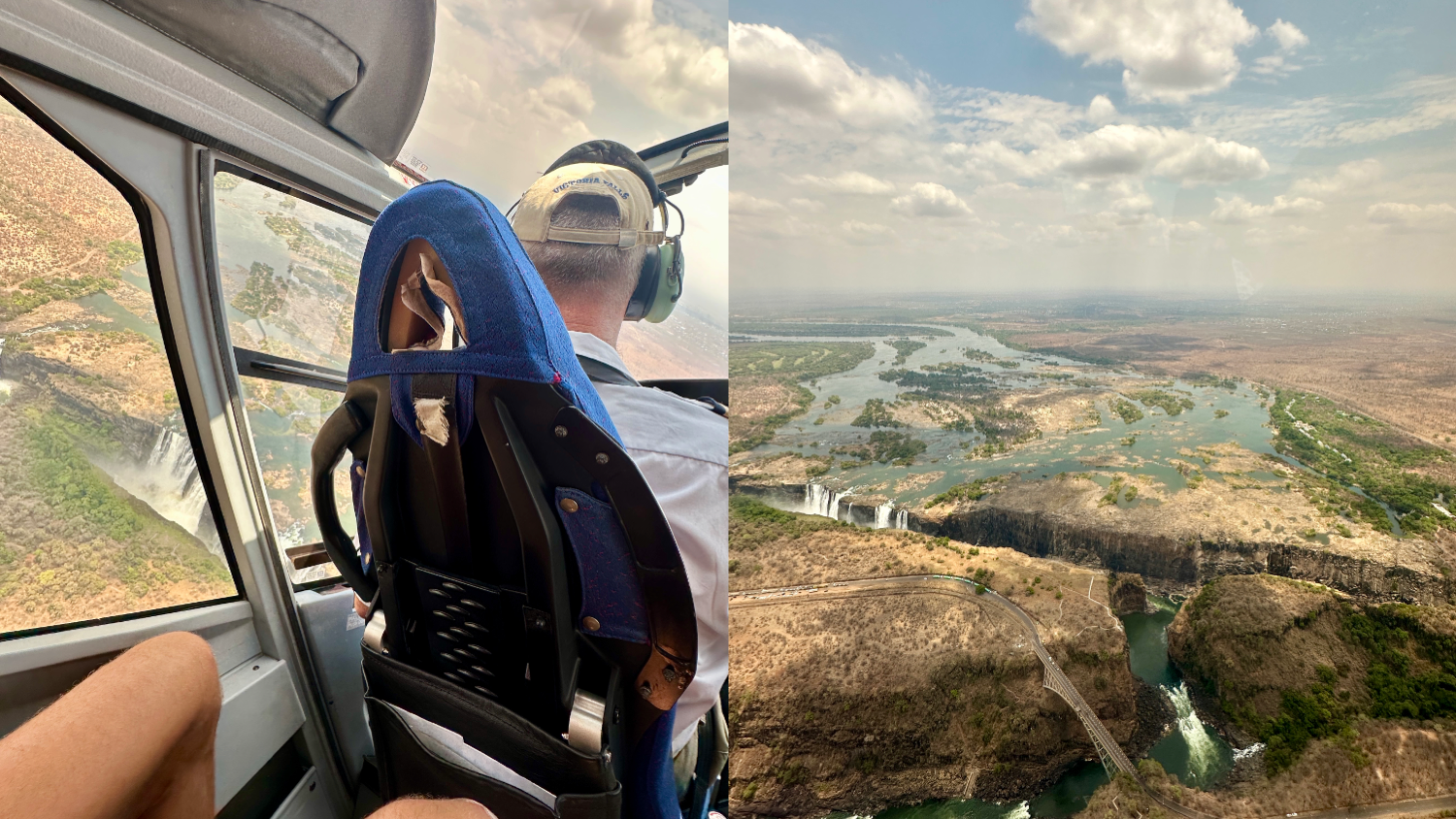 View from the helicopter of Victoria Falls