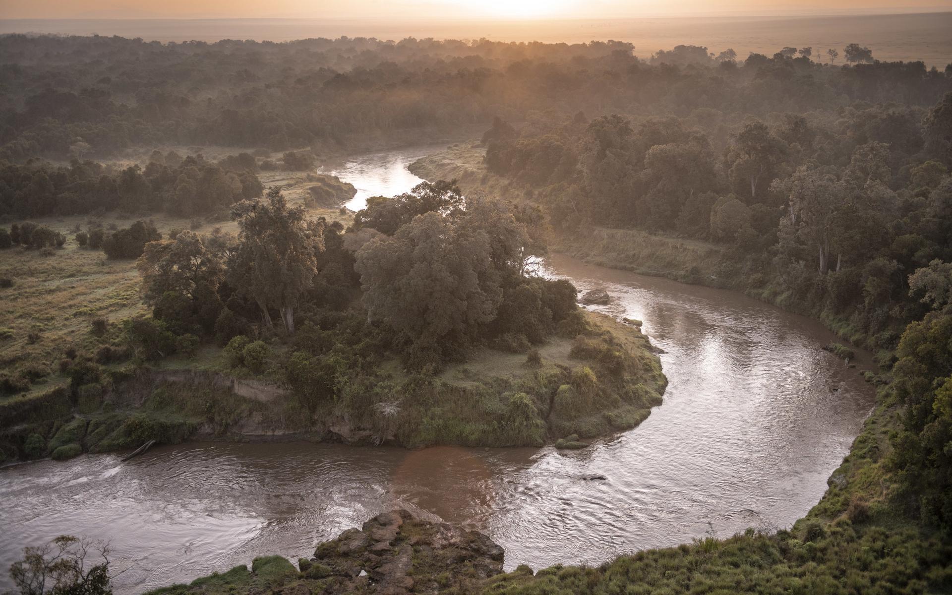 Wilderness Mara, aerial view, Kenya