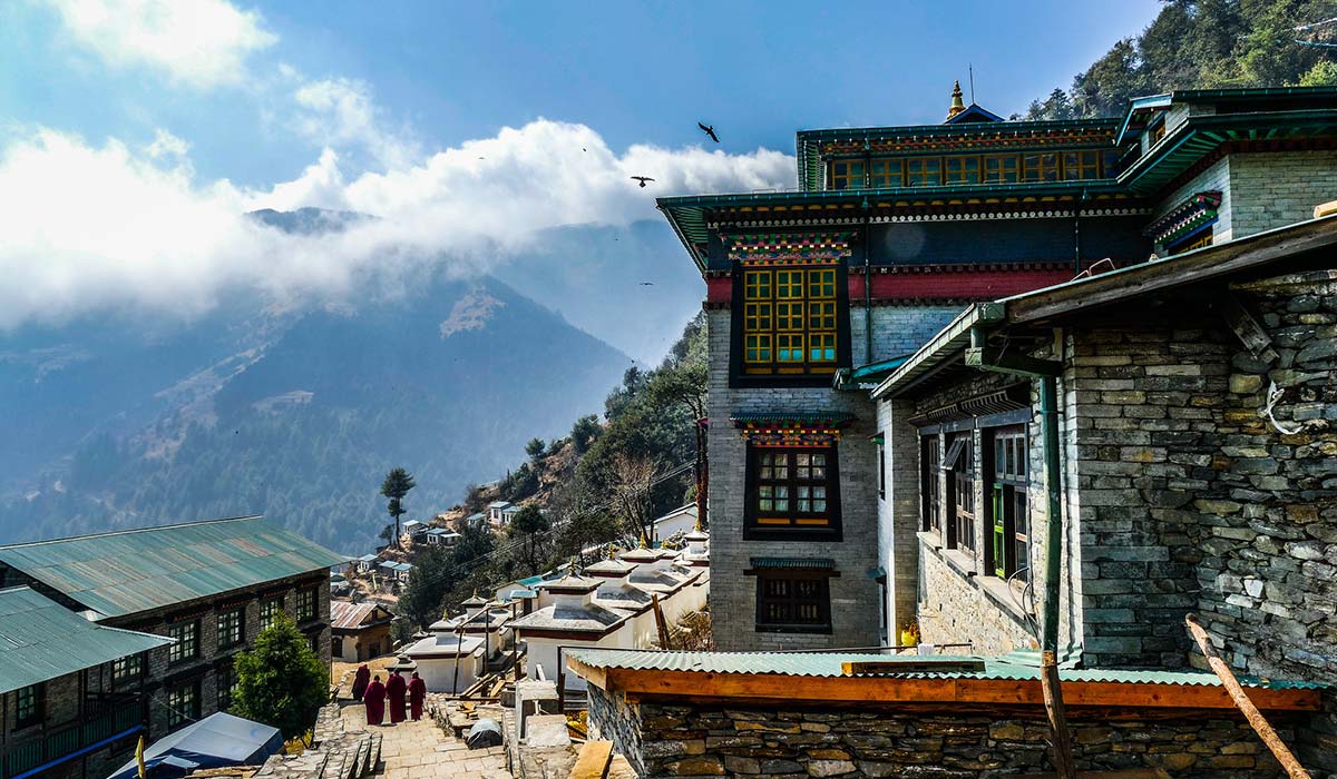 Vue du monastère de Thupten Choeling.