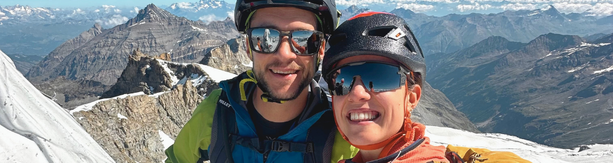 Mathilde & Johan, co-créateur de Expédition 6000, au sommet du Mont-Blanc