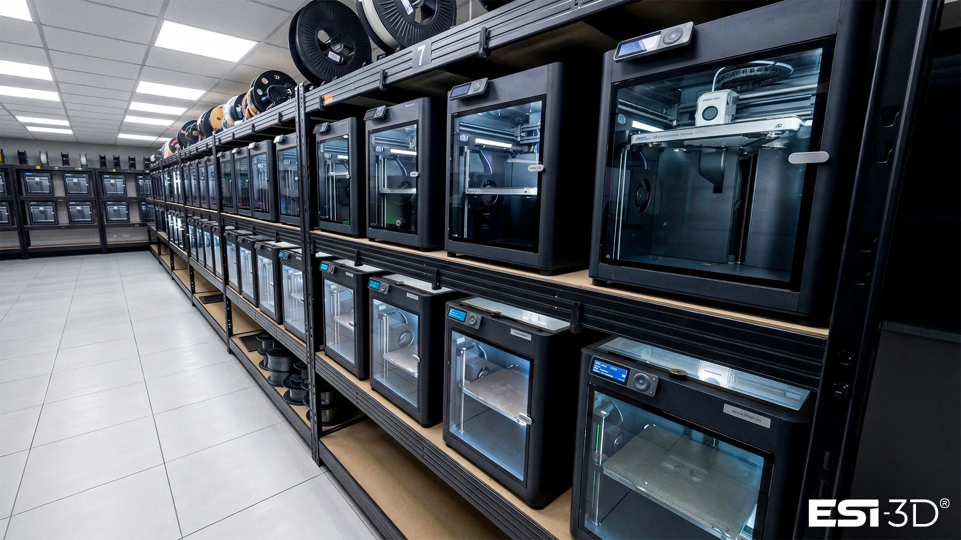 Ferme d'impression 3D FDM : 100 imprimantes Bambu Lab en ligne pour production de masse
