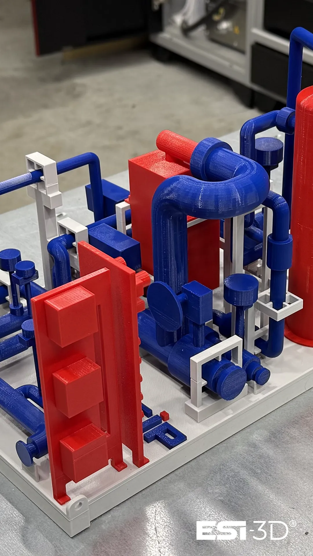 Maquette industrielle du site de production FIP réalisée sur mesure en impression 3D FDM, usinage CNC et fabrication numérique pour la visualisation d’implantations industrielles, de bâtiments techniques et d’infrastructures de production.