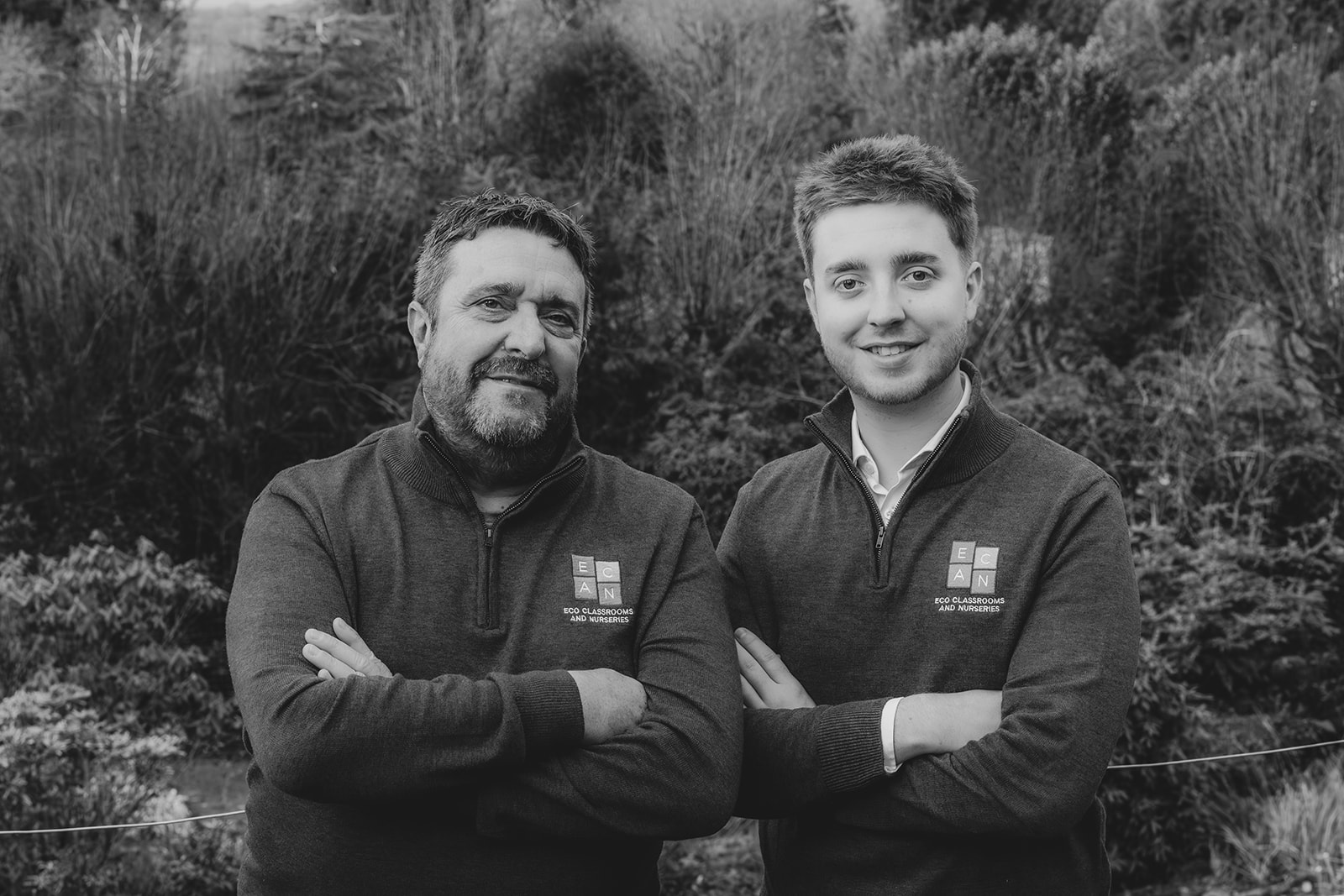 photo of business owner with son