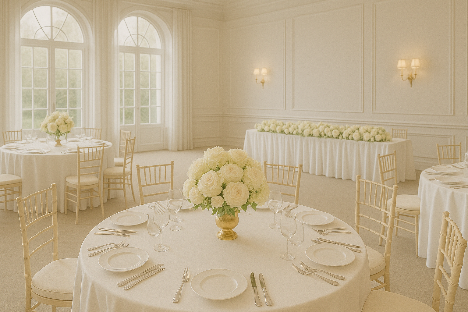 image of a beautifully set event (for an event planning service)