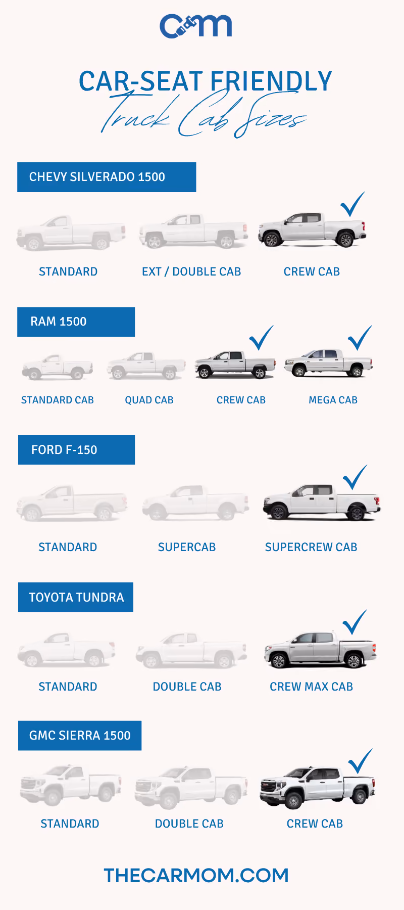 Car seat friendly truck cab sizes 