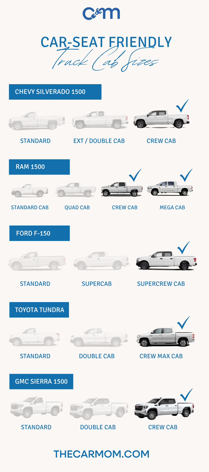 Car seat friendly truck cab sizes 