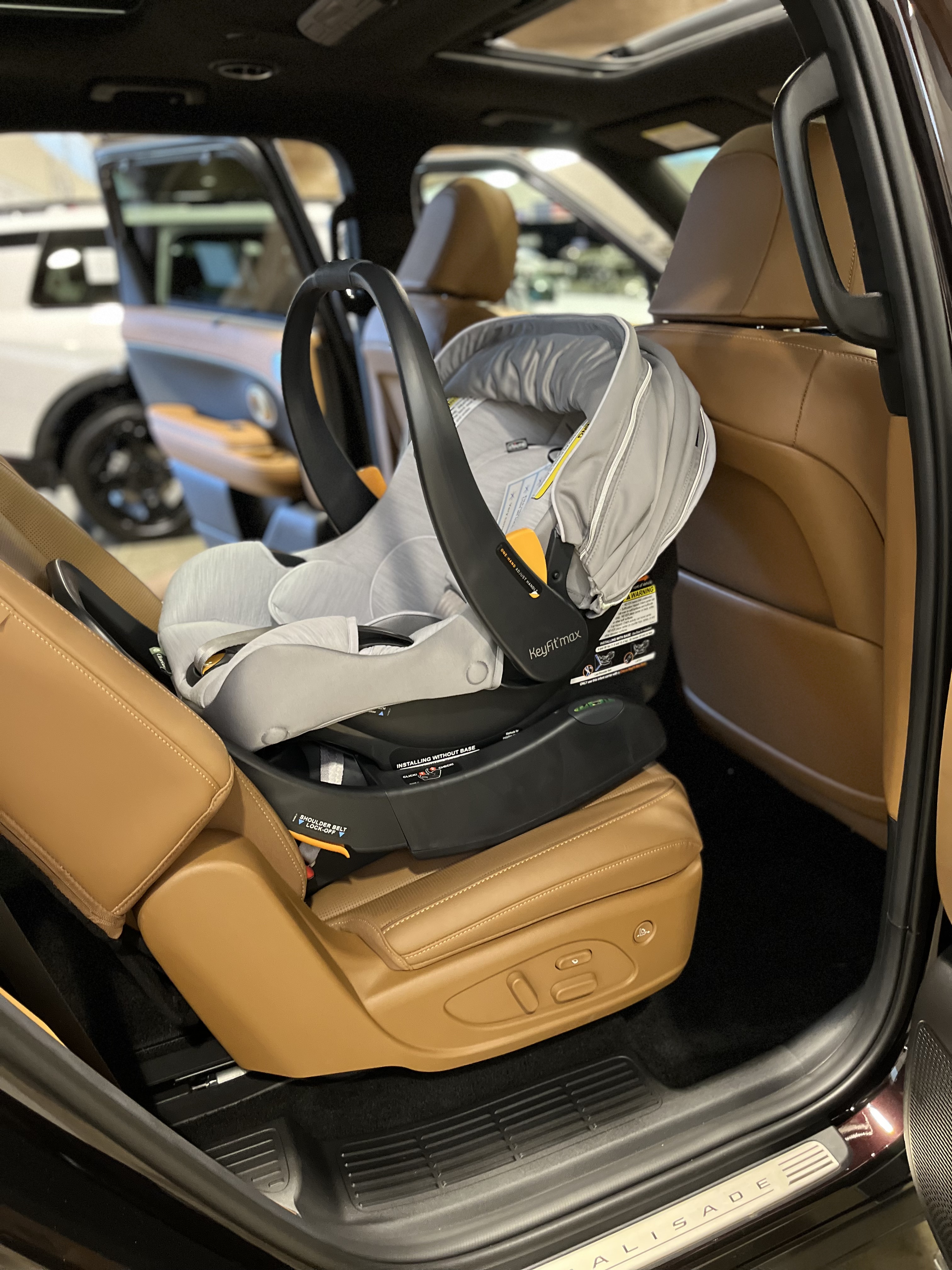 Slim infant car seat