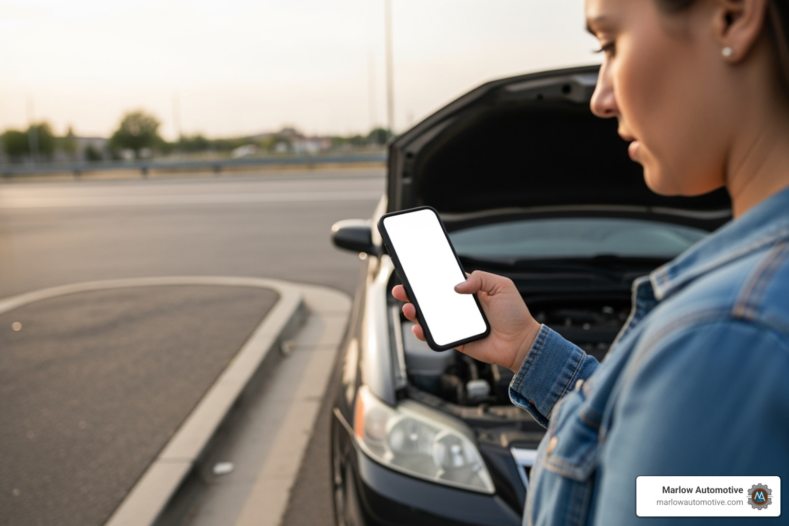 person using a smartphone to search for auto repair - emergency auto repair near me