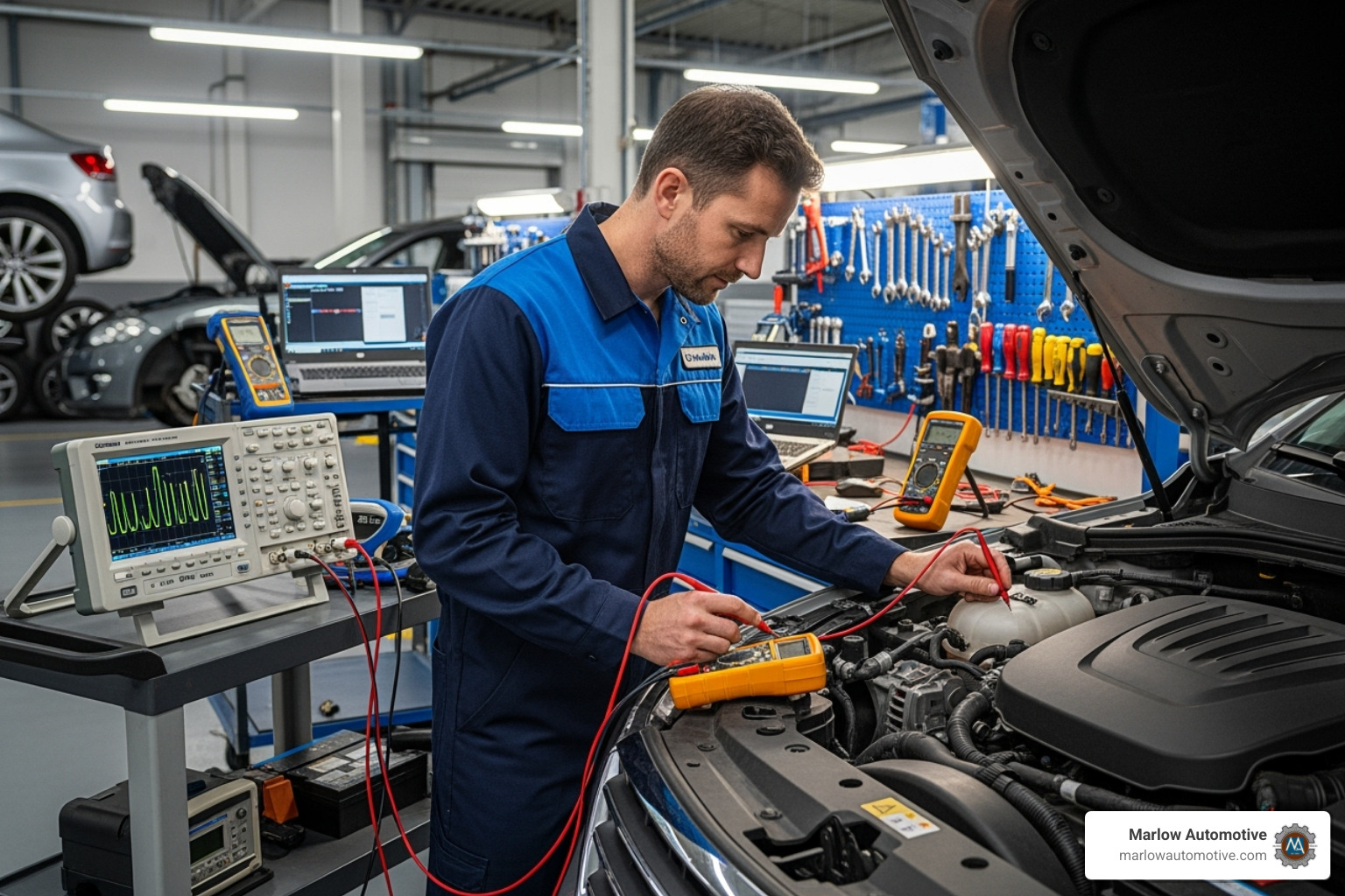 advanced diagnostic tools oscilloscope multimeter - auto diagnostics service
