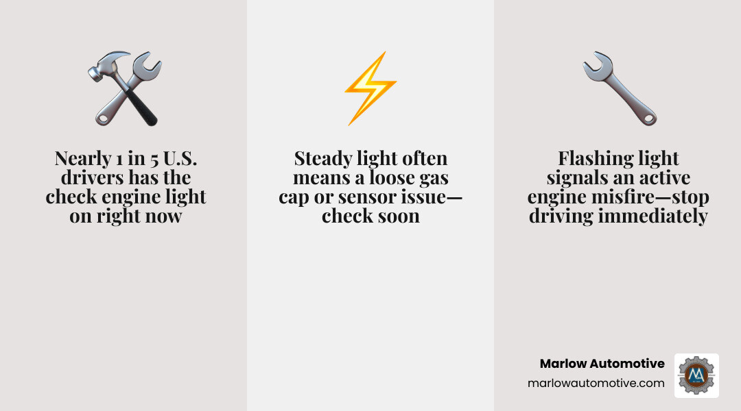 Infographic explaining the OBD-II check engine light system, causes, and what to do - understanding your check engine light