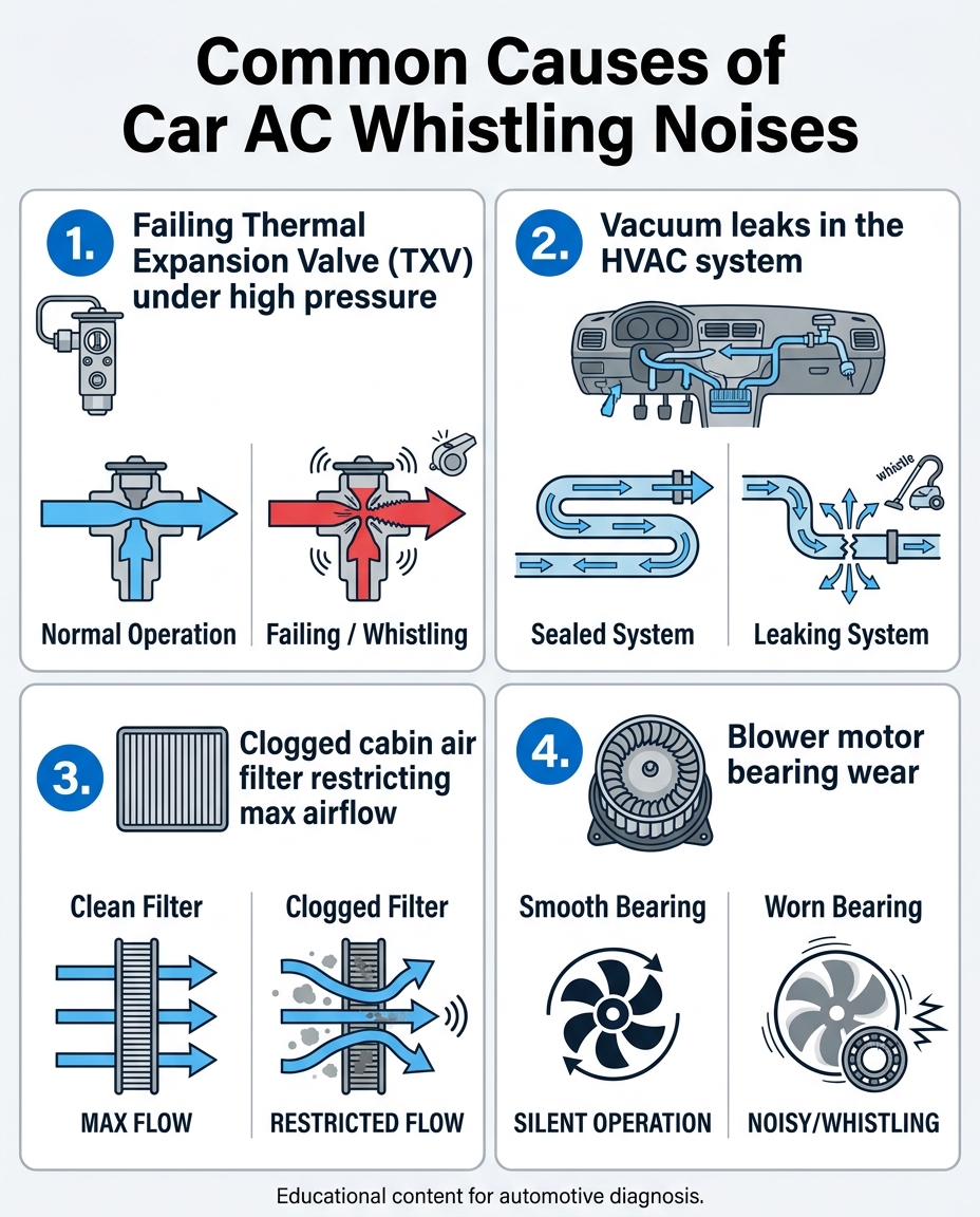 Common Causes of Car AC Whistling Noises
