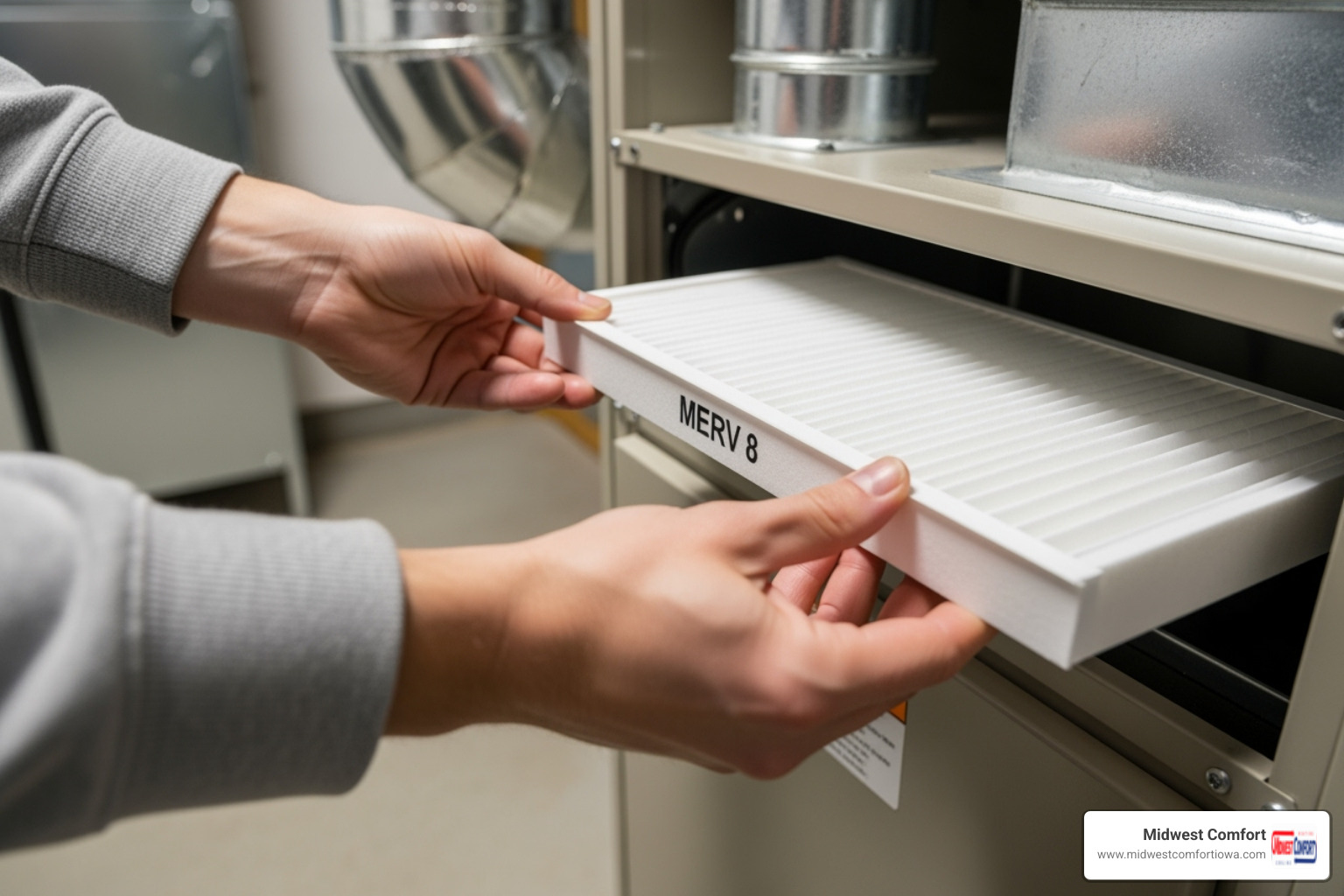 person replacing a clean HVAC air filter - ac repair des moines ia person replacing a clean HVAC air filter - ac repair des moines ia