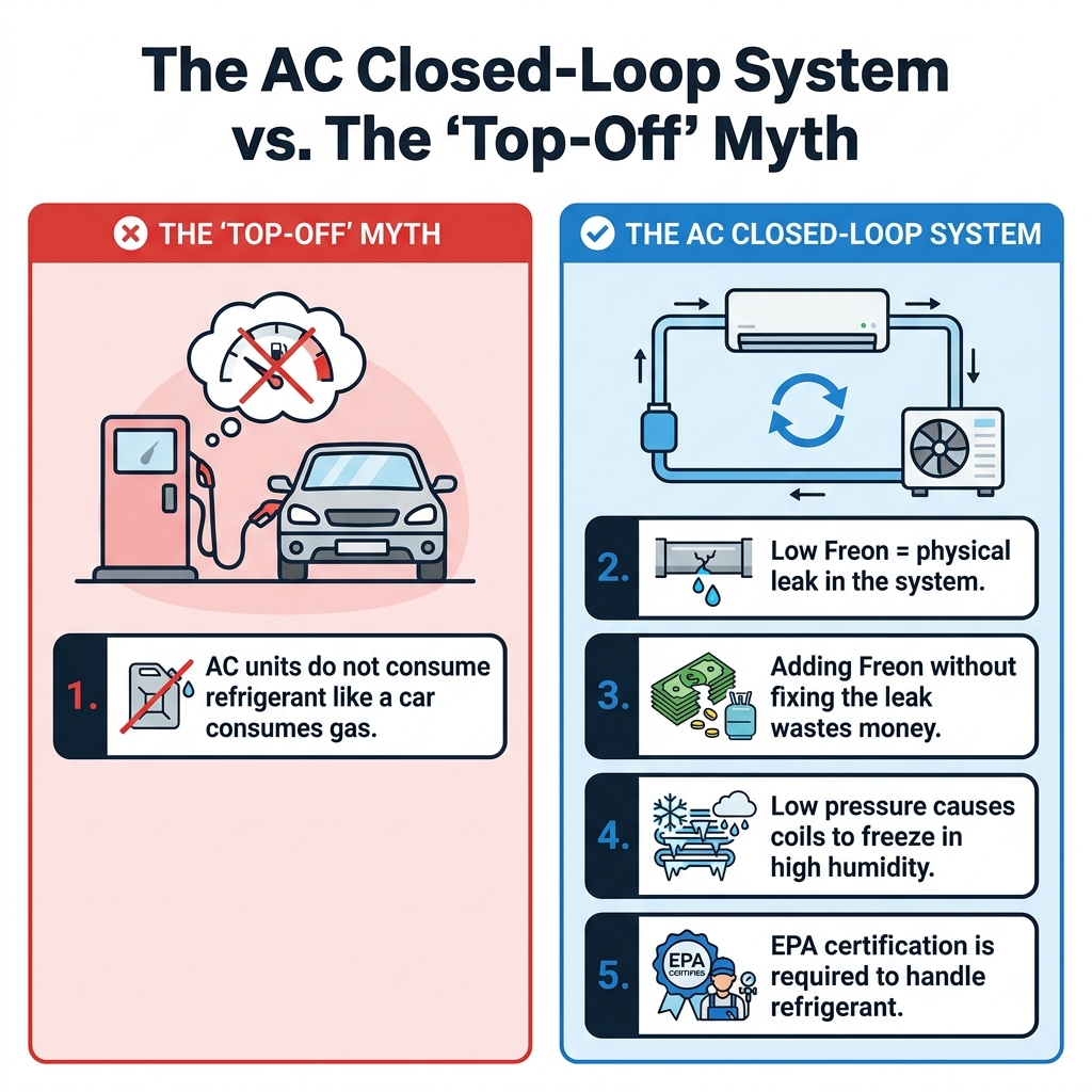 The AC Closed-Loop System vs. The 'Top-Off' Myth