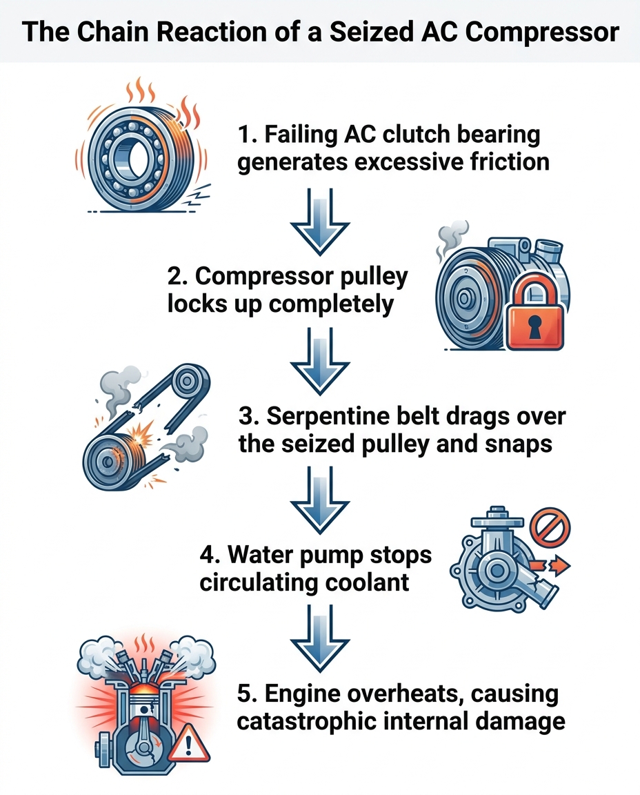 The Chain Reaction of a Seized AC Compressor