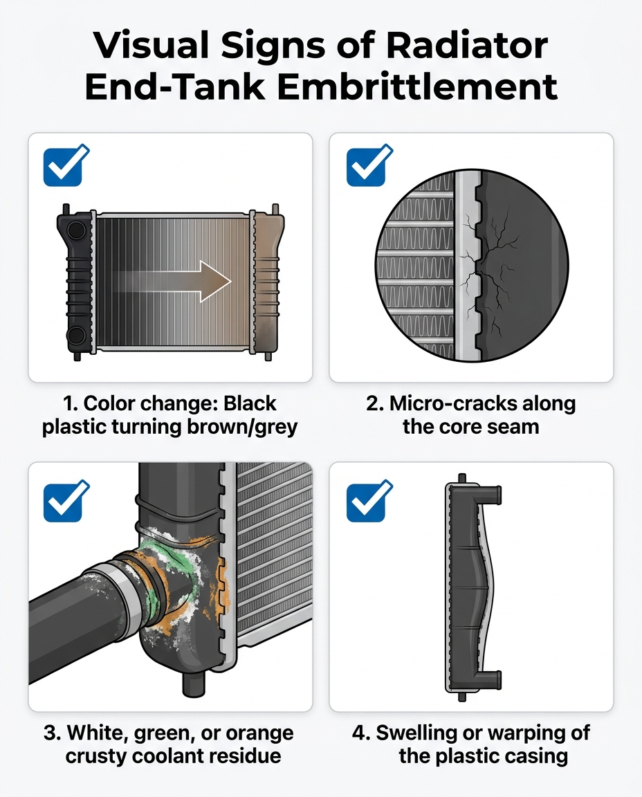 Visual Signs of Radiator End-Tank Embrittlement