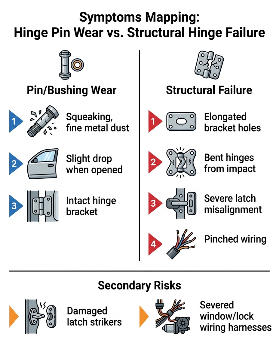 Symptoms Mapping: Hinge Pin Wear vs. Structural Hinge Failure