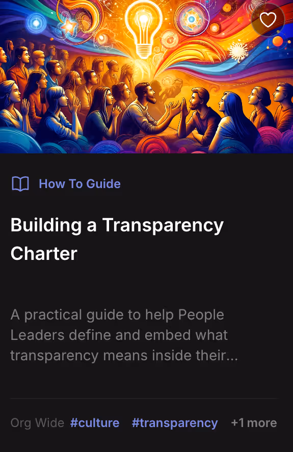 Open Org Playbook - how to build a transparency charter