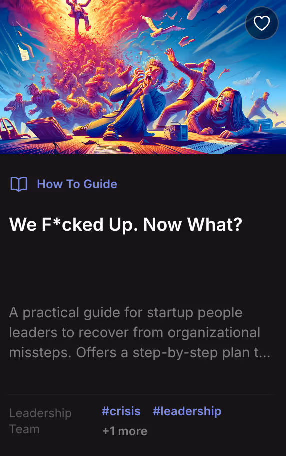 Open Org Playbook - what to do in the aftermath of a f*ck up
