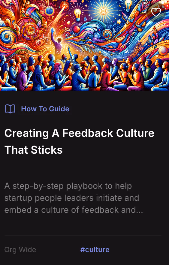 Open Org Playbook - creating a feedback culture that sticks