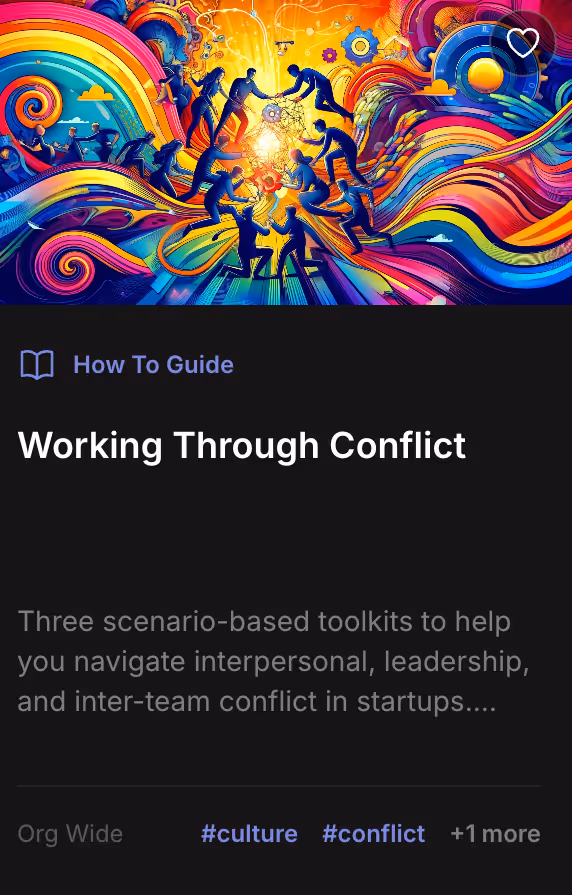 Open Org Playbook - how to manage 3 common types of conflict