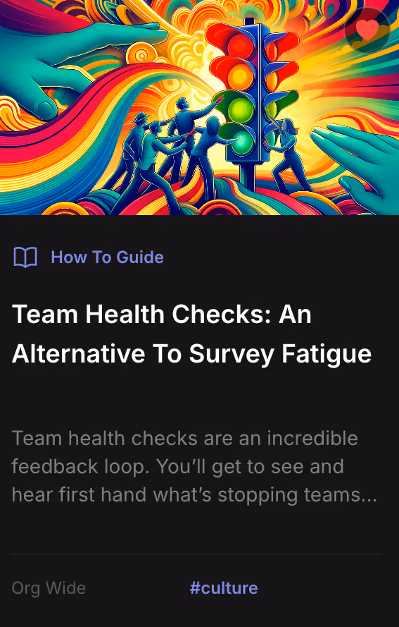 Open Org Playbook - how to run a team health check