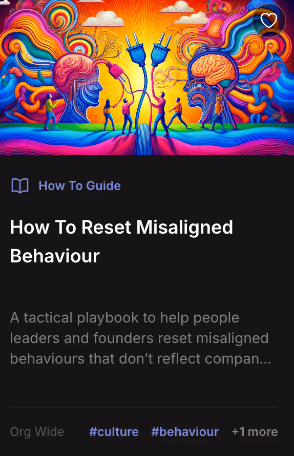 Open Org Playbook - how to reset misaligned behaviour