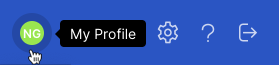 A screenshot of the 'my profile' button