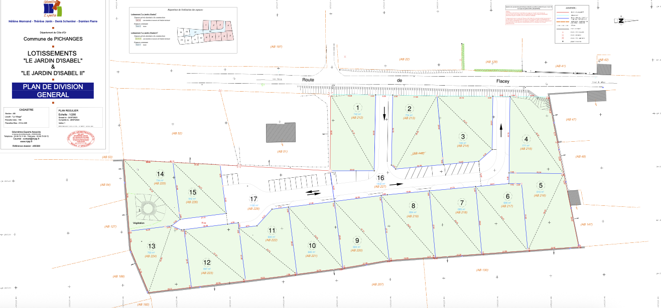 plan de lotissement et division