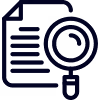 paper with magnifying glass