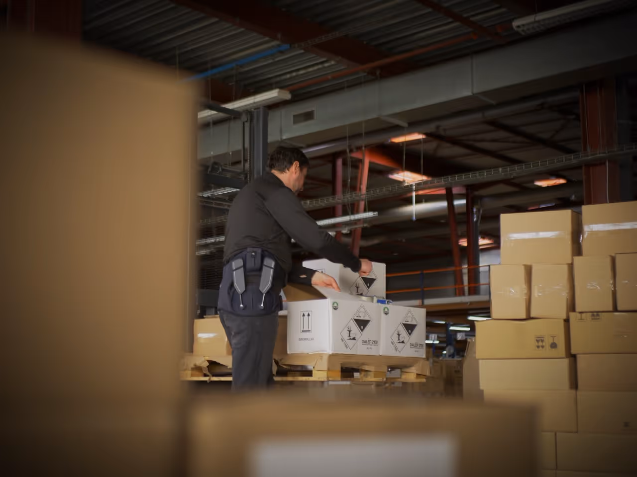 Exosquelette dos pour les préparateurs de commandes