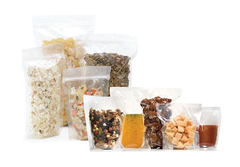 Various products in custom created stand up pouches