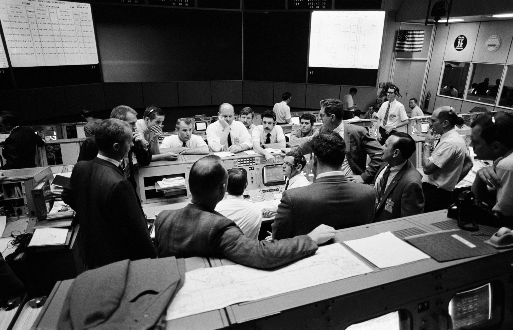 Mission Control Center during the Apollo 13 emergency return.