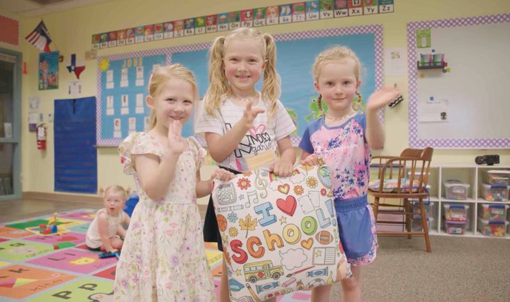 three girls in school