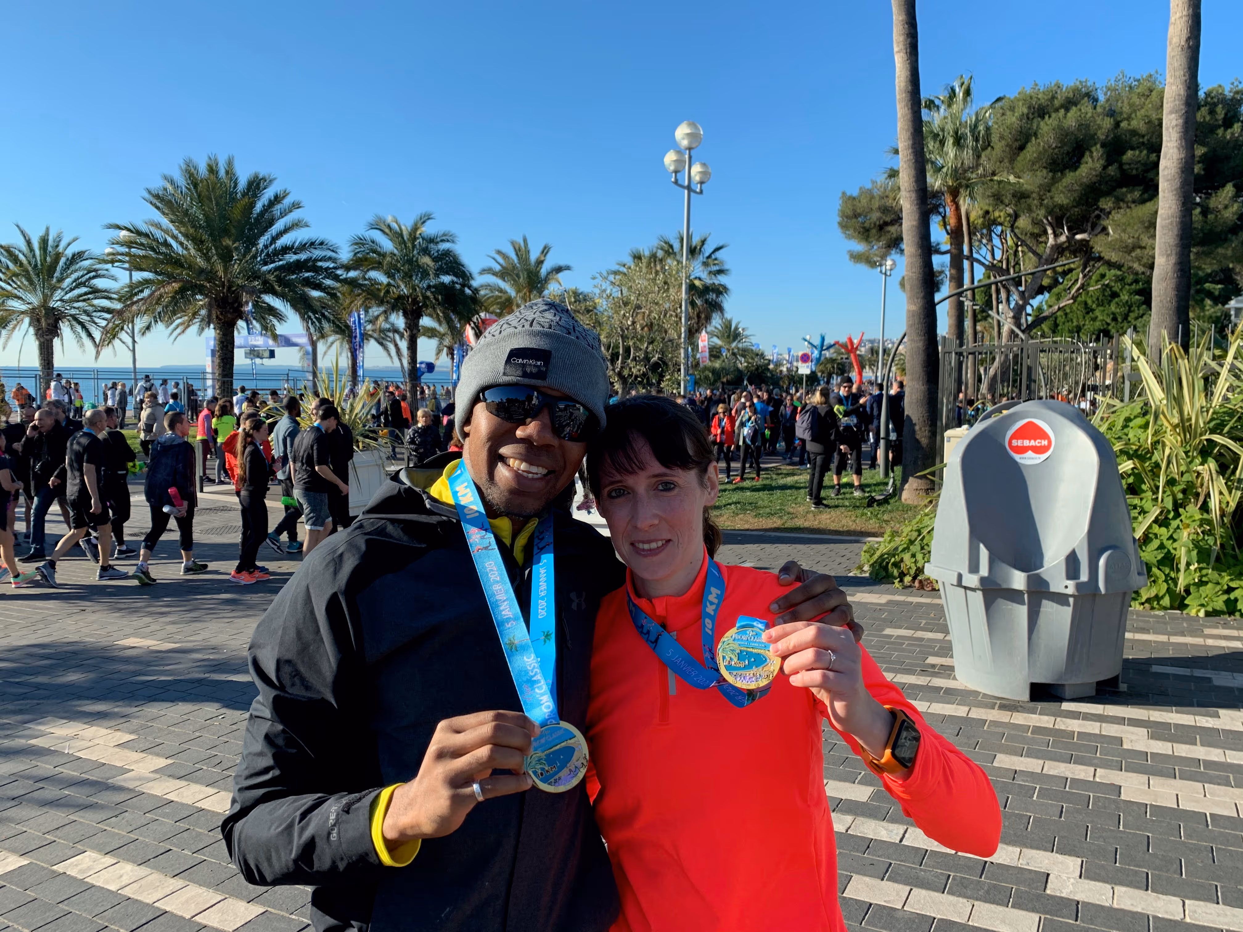 Khaldon & Perrine finished their first half marathon at Nice