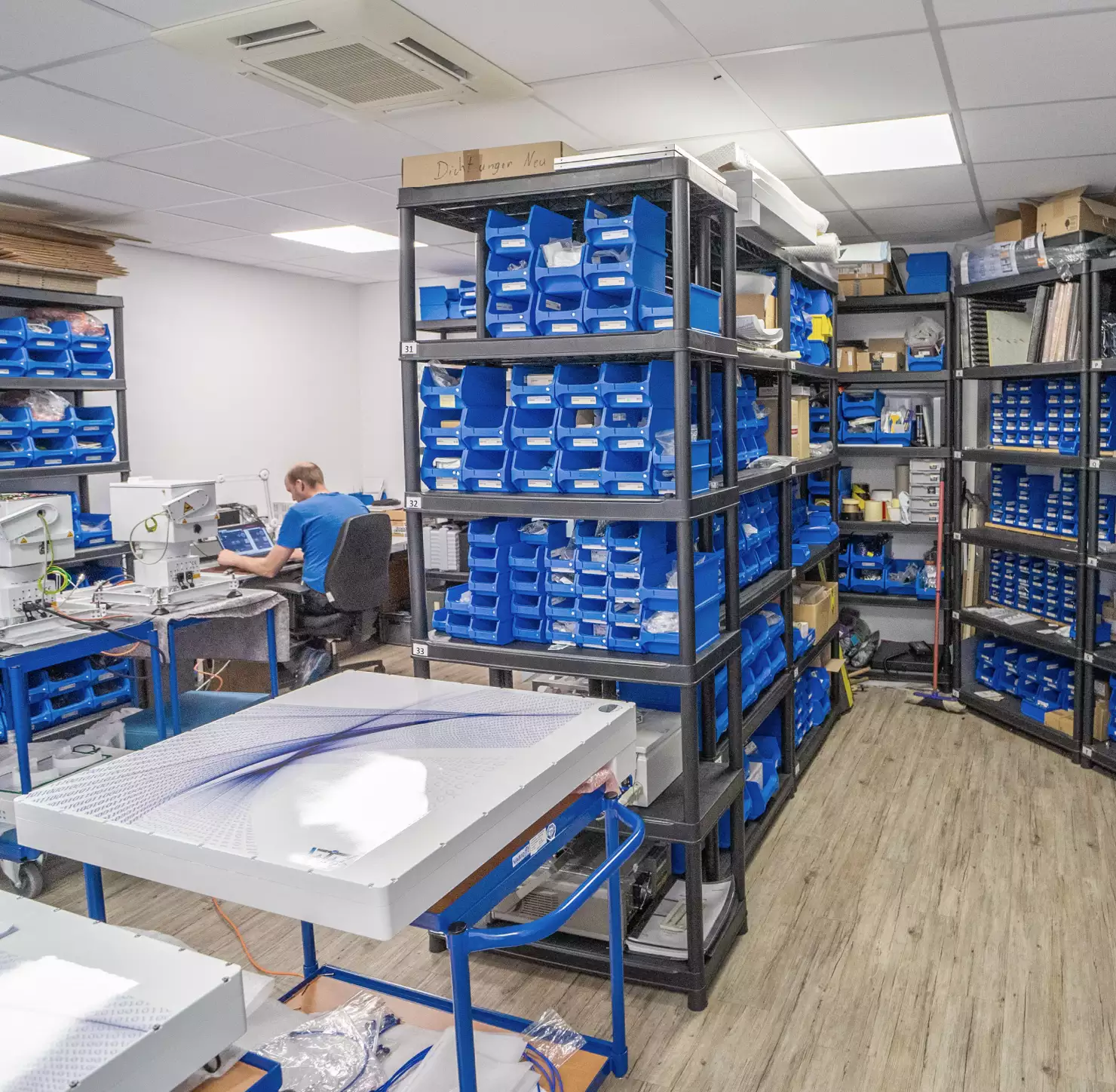 Planar antennas in WTW workshop waiting to be mounted to pedestals