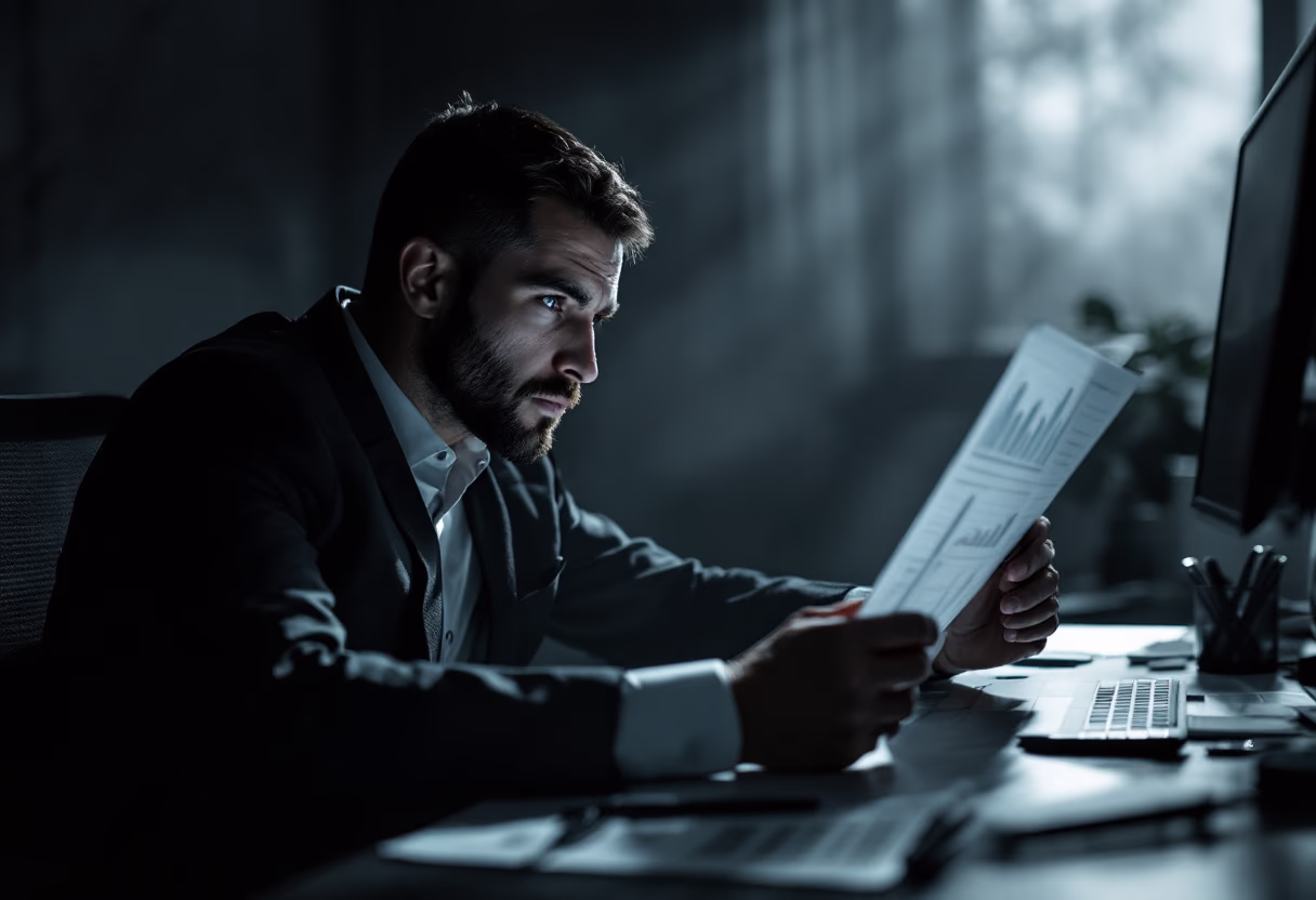 image of a successful accountant reviewing financial charts