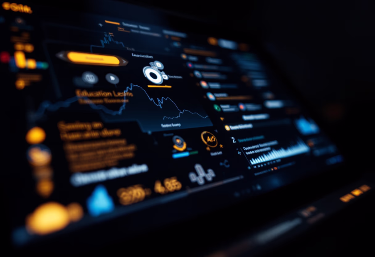 [interface] image of a computer showcasing educational software (for a edtech)