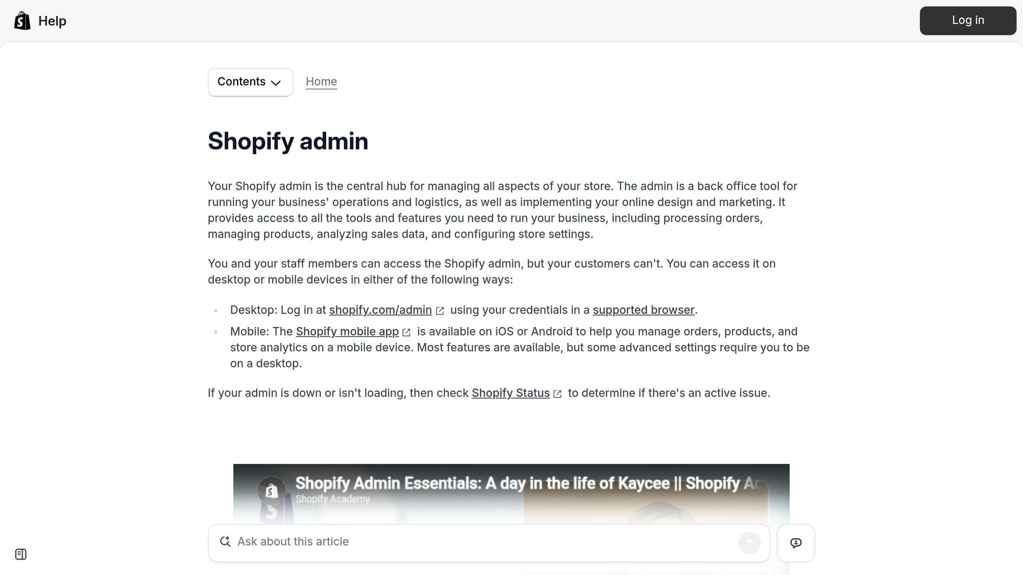 Shopify Admin