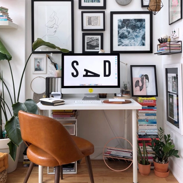 A photo of a personal workspace. 