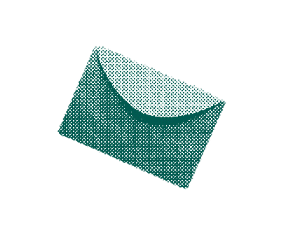 A green paper envelope
