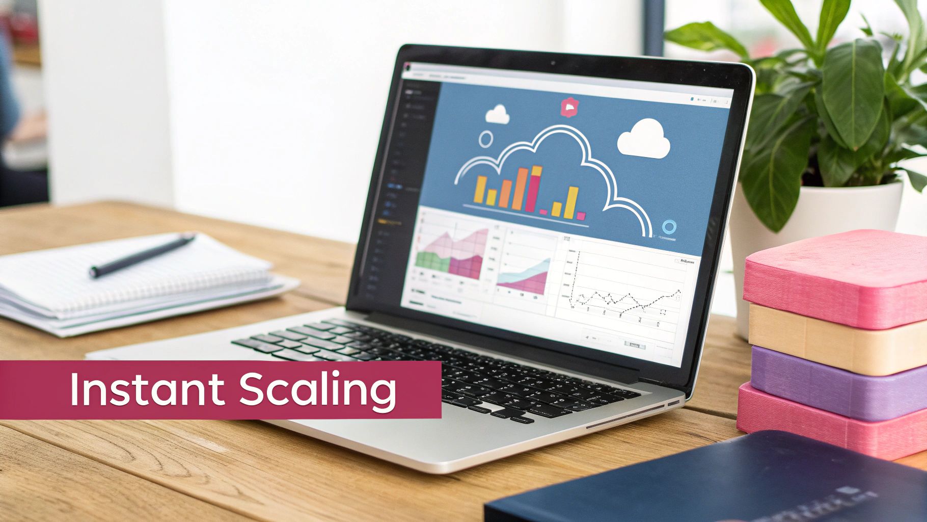 Infographic detailing the core components of cloud scalability and flexibility.
