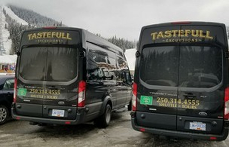Tastefull Excursions shuttle bus rear view
