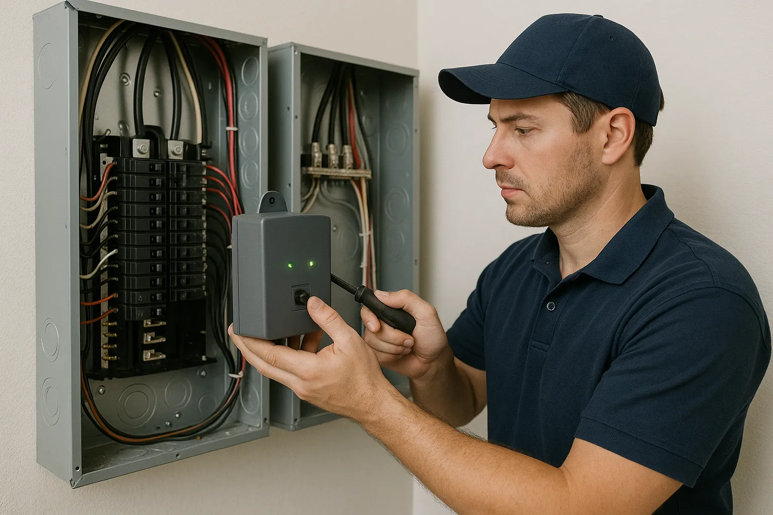 GFHA field tech installing home surge protection