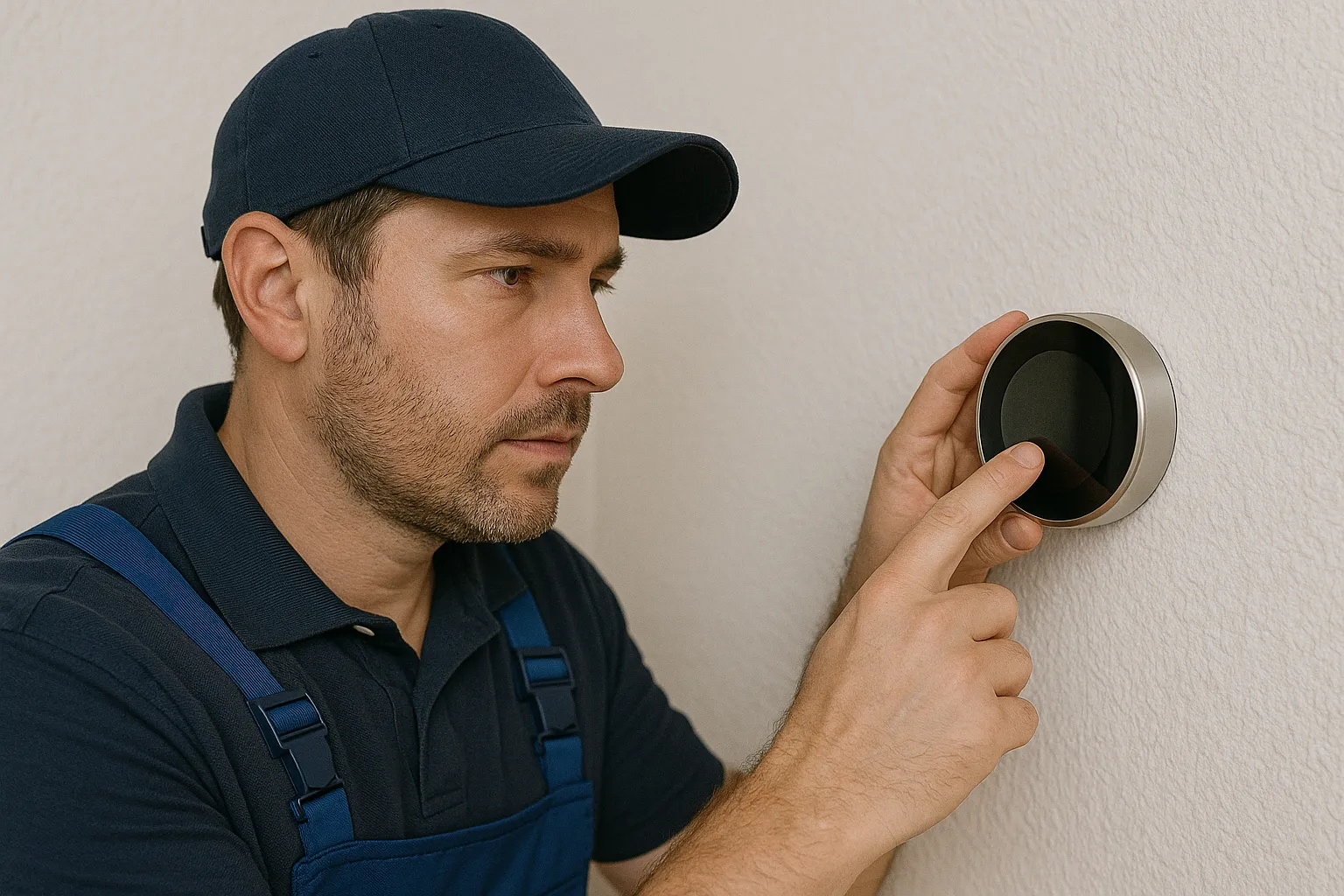 GFHA Field Tech installing Smart Thermostat