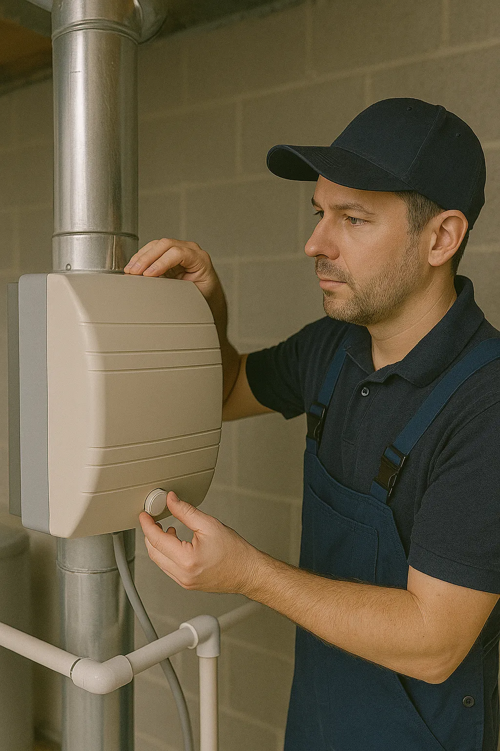GFHA Tech installing humidifier and dehumidifier in home